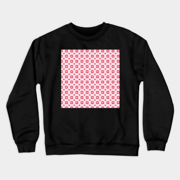 CUTE VALENTINES DAY VINTAGE RETRO PINK AND RED HEARTS AND STRIPES Crewneck Sweatshirt by blomastudios